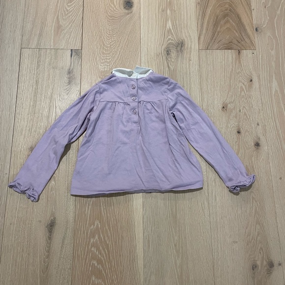 Janie & Jack long-sleeve lilac/purple top with Peter Pan Collar & Floral details - Picture 4 of 4